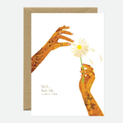 Carte de voeux - Gold Love you daisy - Dorure