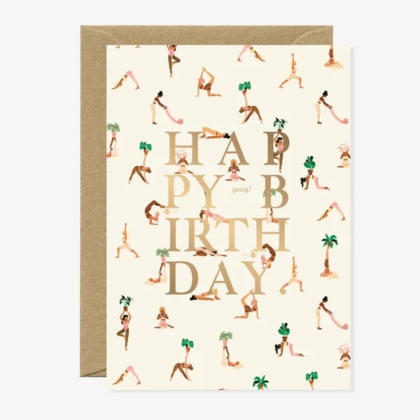 Carte d'anniversaire - Yoga pattern