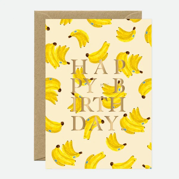 Carte d'anniversaire - Bananas - Dorure