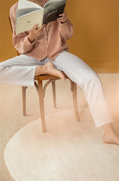 Tapis Kali - 100 % feutre - naturel - 80 cm