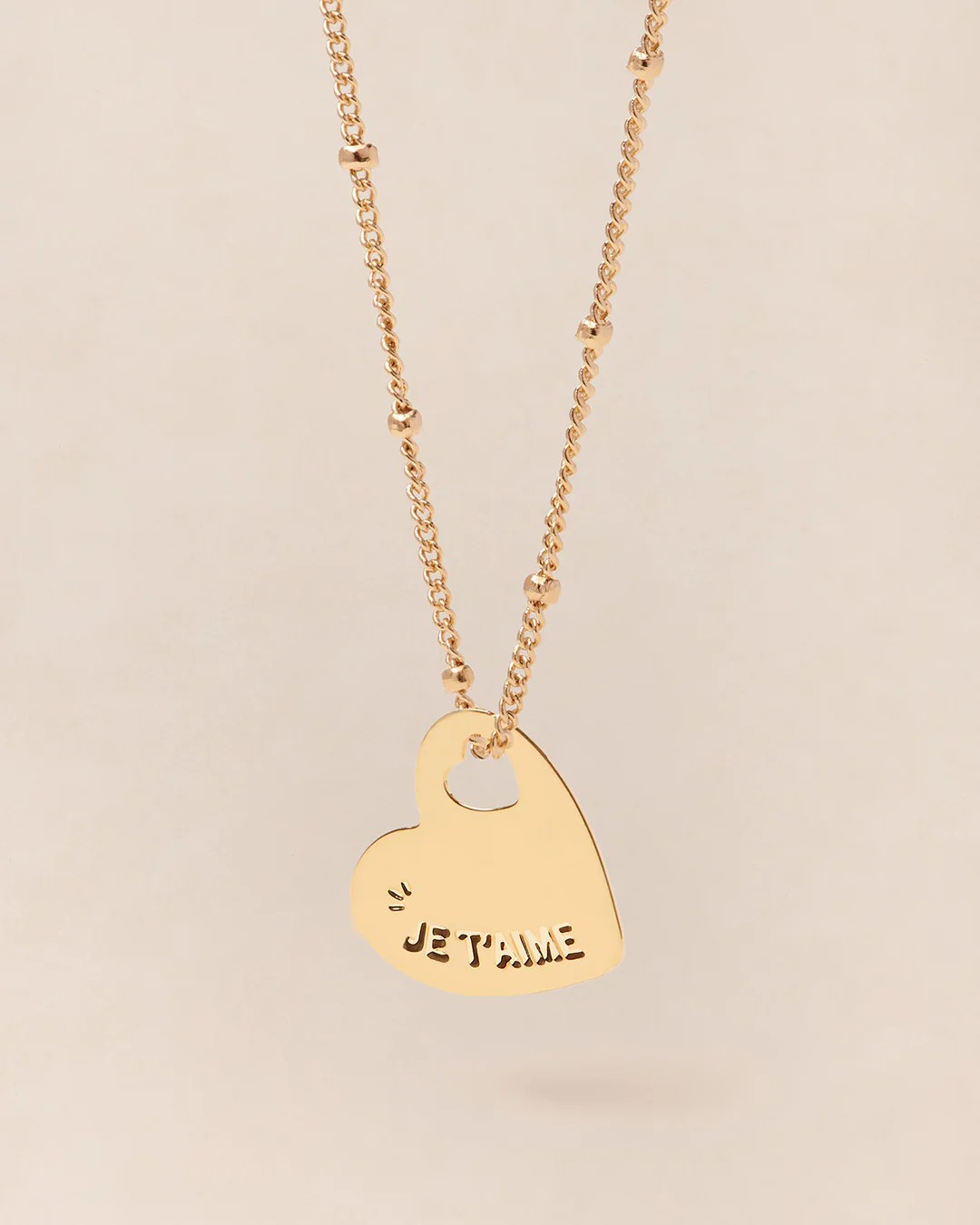 La médaille Mona Je t'aime - dorée à l'or fin 24 carats - 15mm