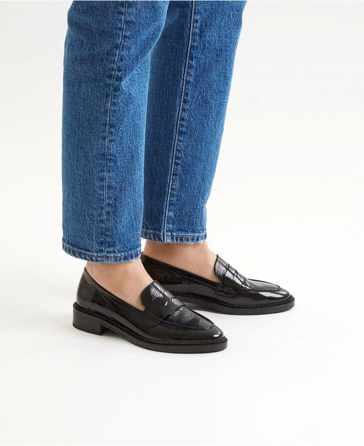 Mocassins n°82 - Cuir vernis - Noir