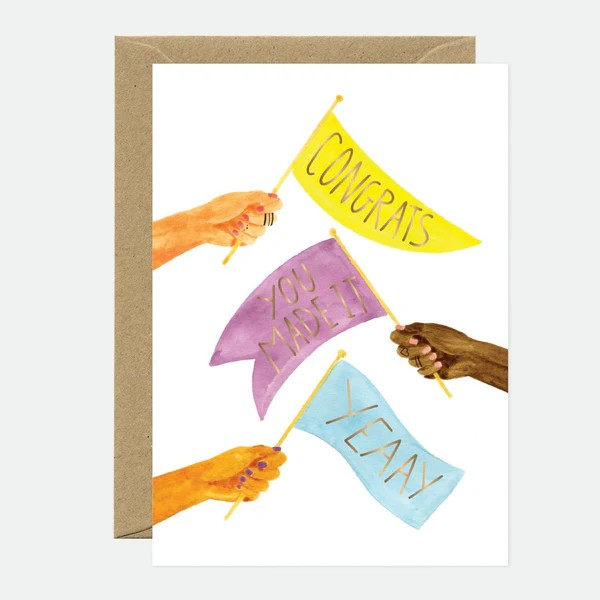 Carte de voeux - Congrats flags - Dorure