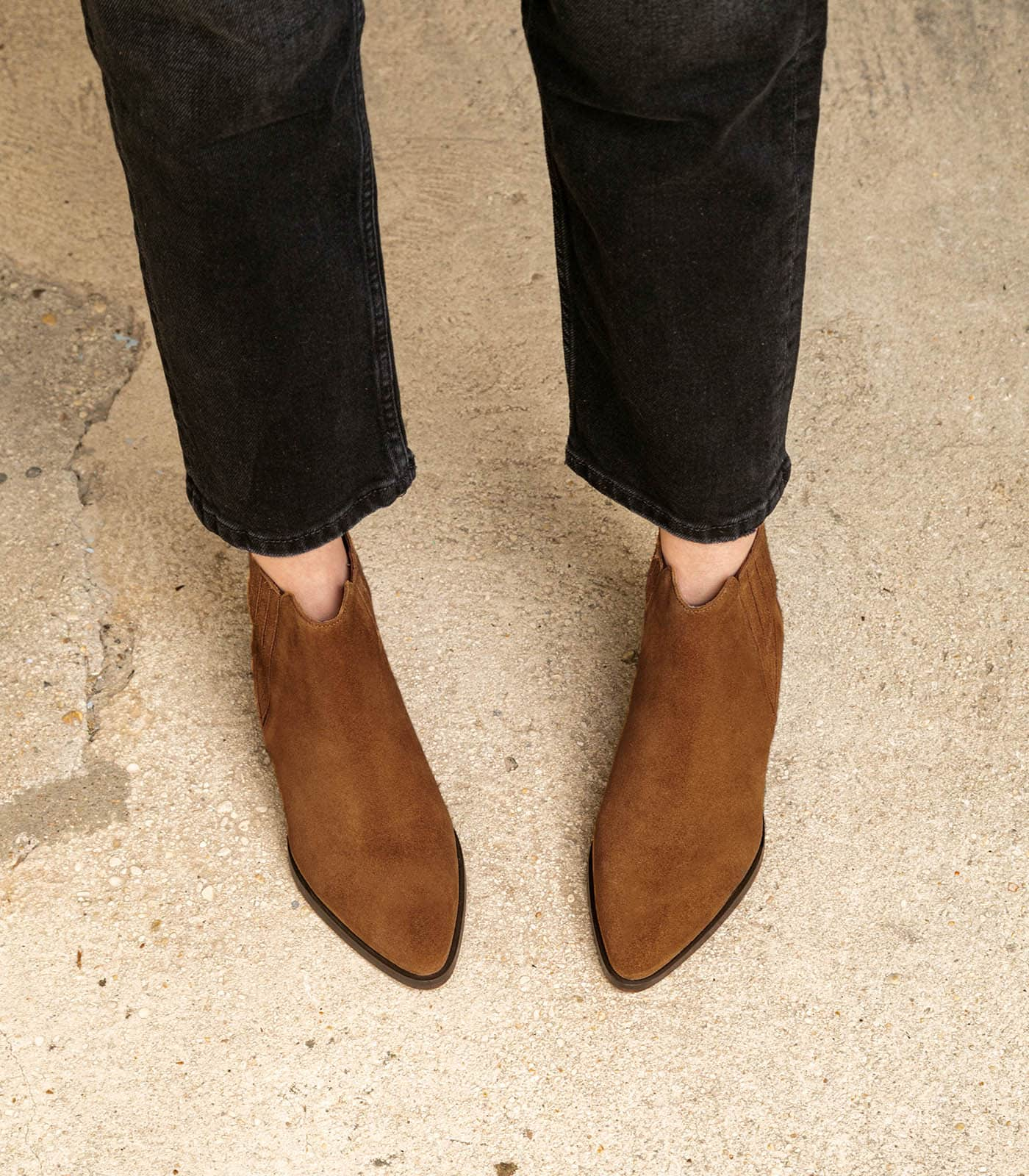 LINNE CUIR VELOURS CAMEL