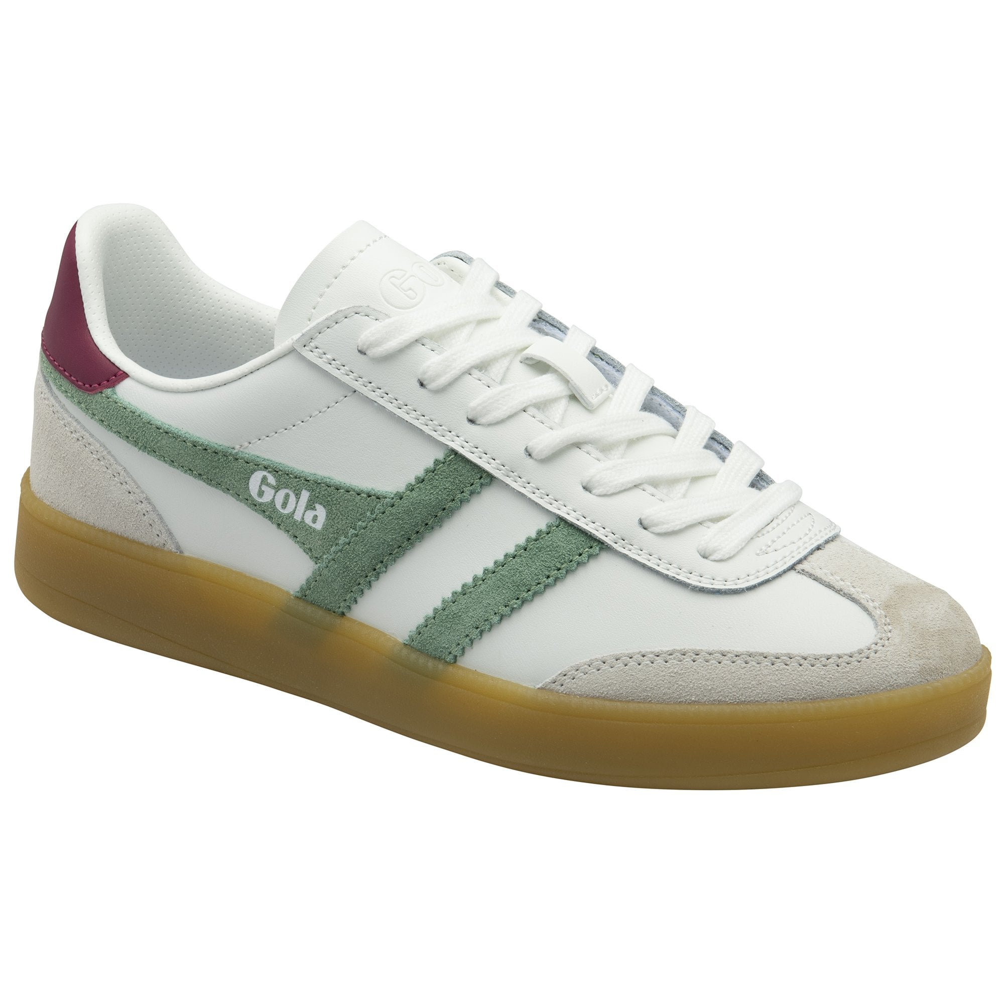 Viper Leather Trainer White/Green Mist/Cerise/Gum