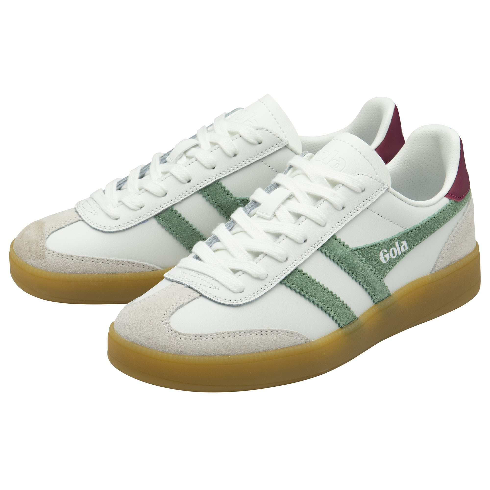 Viper Leather Trainer White/Green Mist/Cerise/Gum