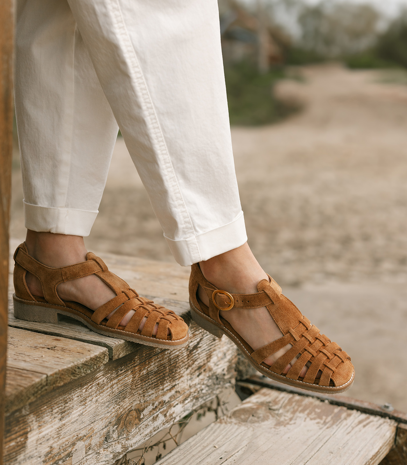 SUZANNE - CUIR VELOURS CAMEL