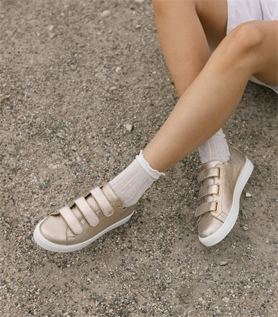 JULIANNE - CUIR PAILLETÉ DORÉ CLAIR