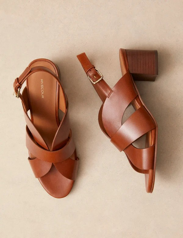 Sandales n°551 - Cuir - Cognac
