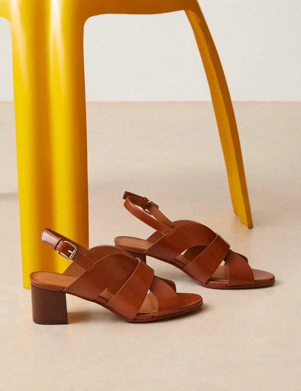 Sandales n°551 - Cuir - Cognac