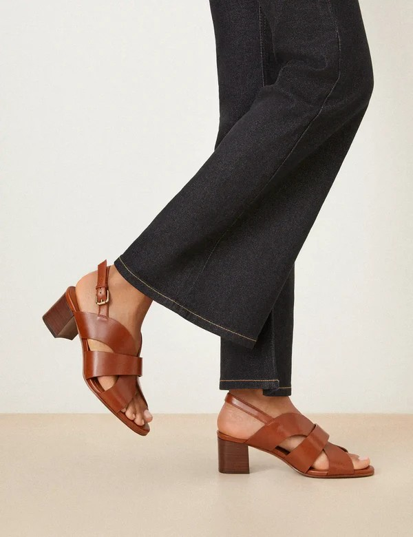 Sandales n°551 - Cuir - Cognac
