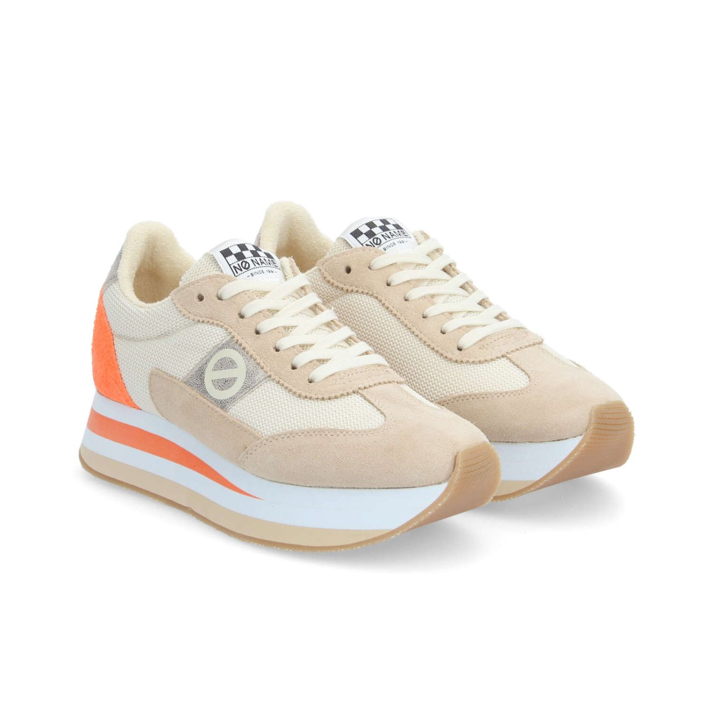 FLEX M JOGGER W SUEDE/SDE/KNIT F.ORANGE/IVOIRE/DOVE