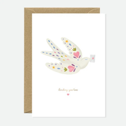 Carte de voeux - Sending Love Bird - Dorure