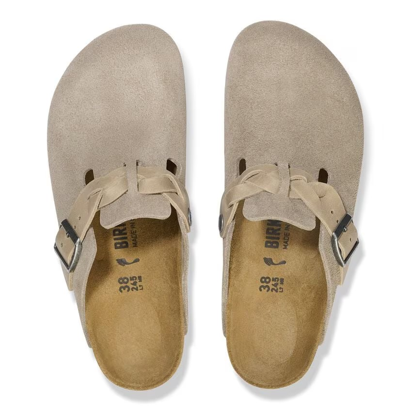 Boston Braided - Lit de pied souple - Suede Taupe - Etroite
