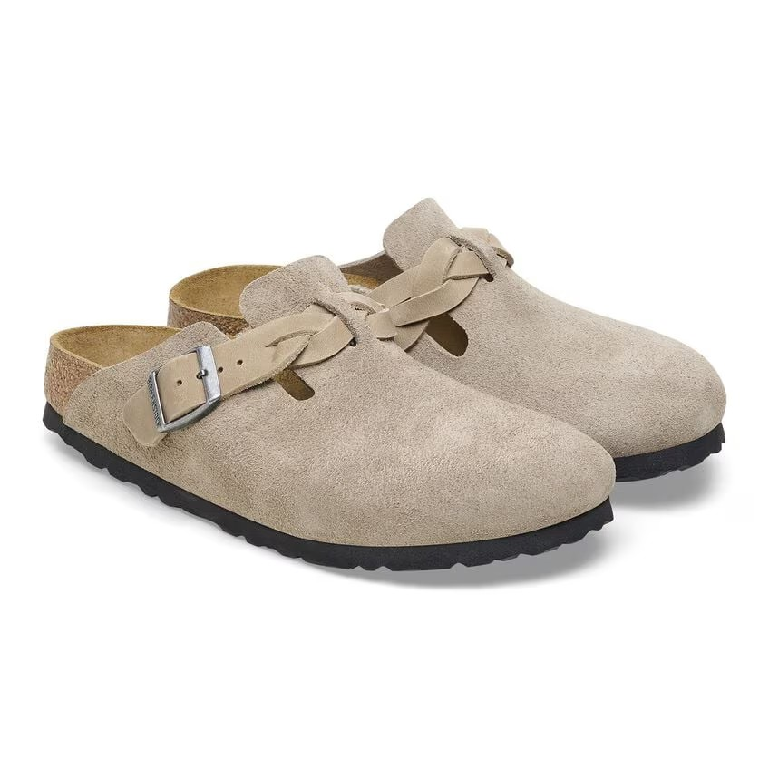 Boston Braided - Lit de pied souple - Suede Taupe - Etroite