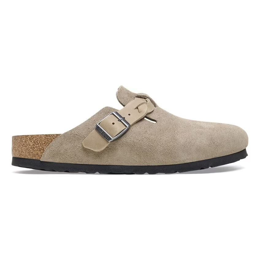 Boston Braided - Lit de pied souple - Suede Taupe - Etroite
