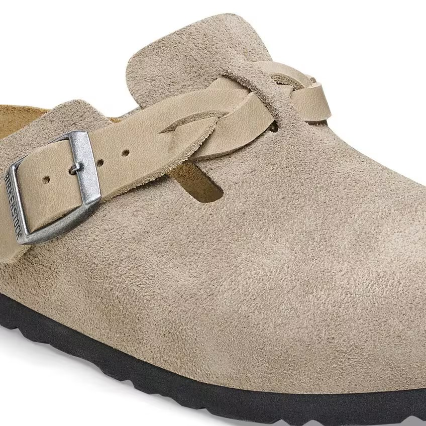 Boston Braided - Lit de pied souple - Suede Taupe - Etroite