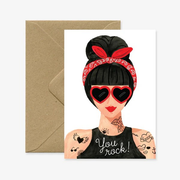 Carte de voeux - Hipster Girl