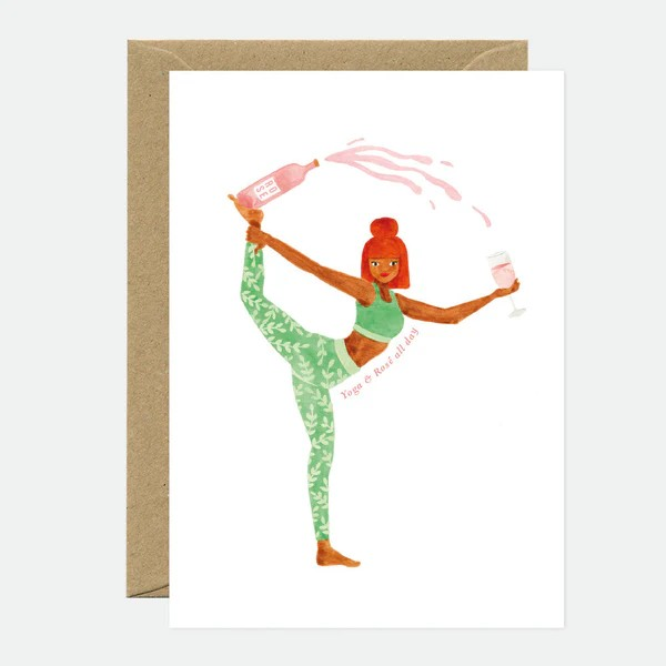 Carte de voeux - Yoga Rosé