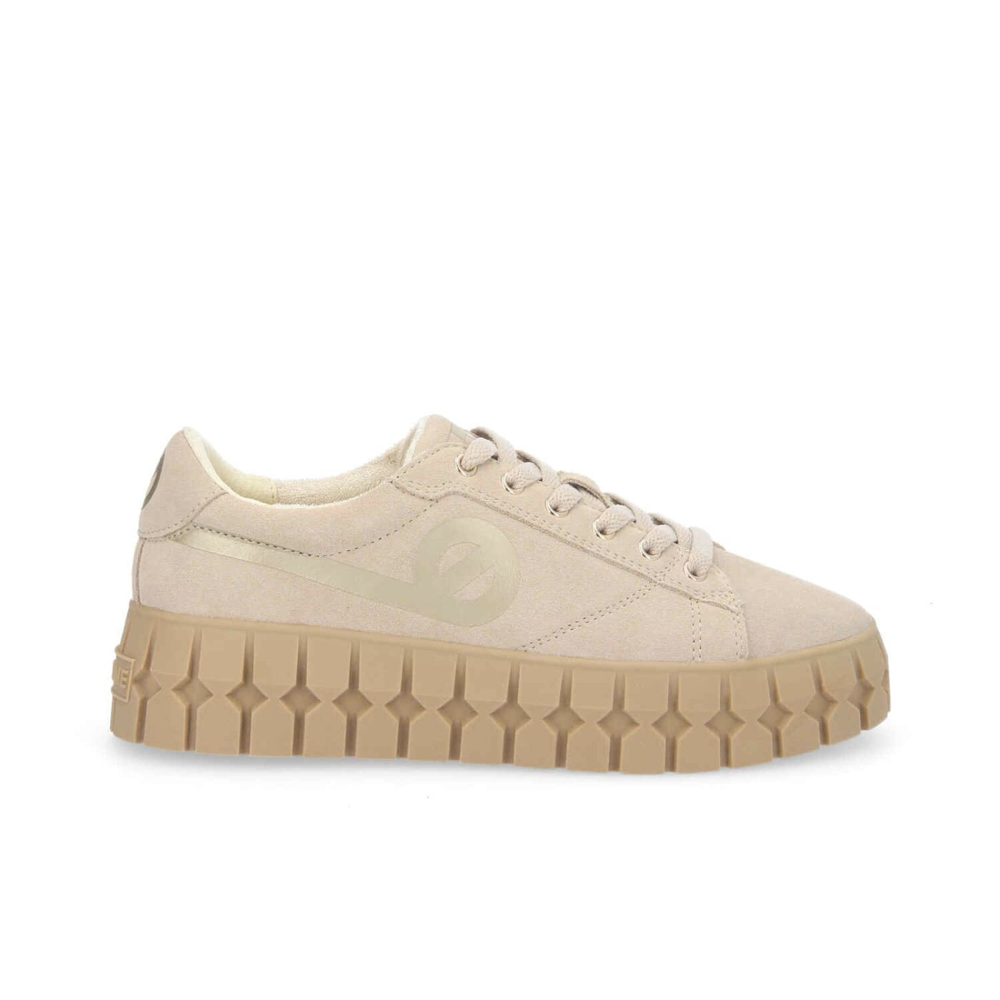 PLAY SNEAKER W SUEDE/PRINT NUDE/L.GOLD