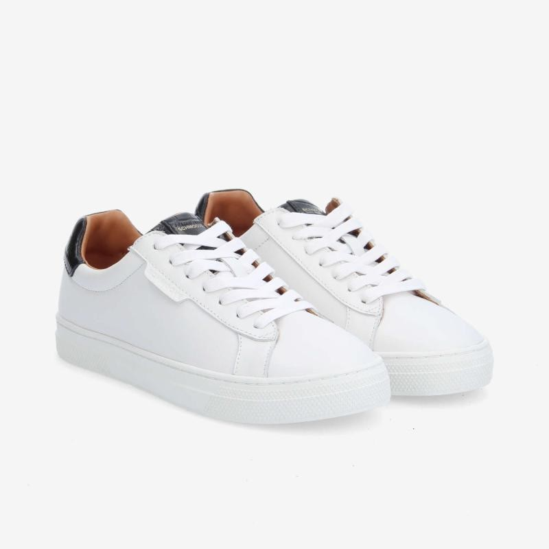 SPARKLE SNEAKER W NAPPA/KROKO WHITE/BLACK