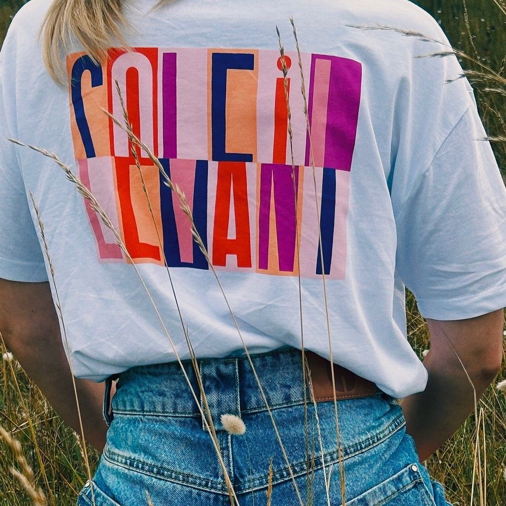 T-Shirt Boxy Soleil Levant - Blanc