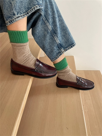 CHAUSSETTES MÉRINOS - BEIGE/VERT