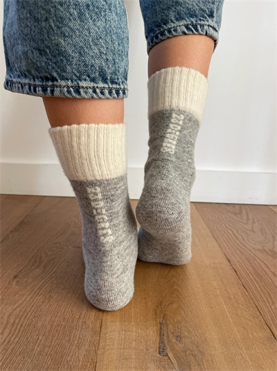CHAUSSETTES MÉRINOS - GRIS/ECRU