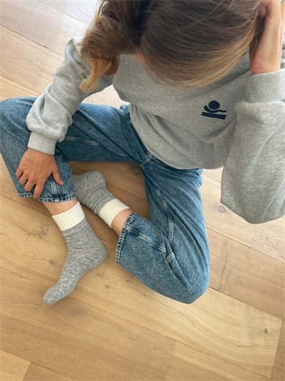 CHAUSSETTES MÉRINOS - GRIS/ECRU