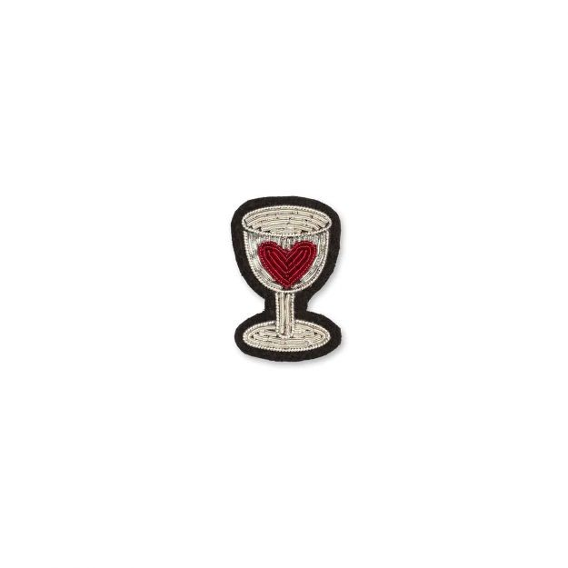Broche - Verre Coeur Rouge