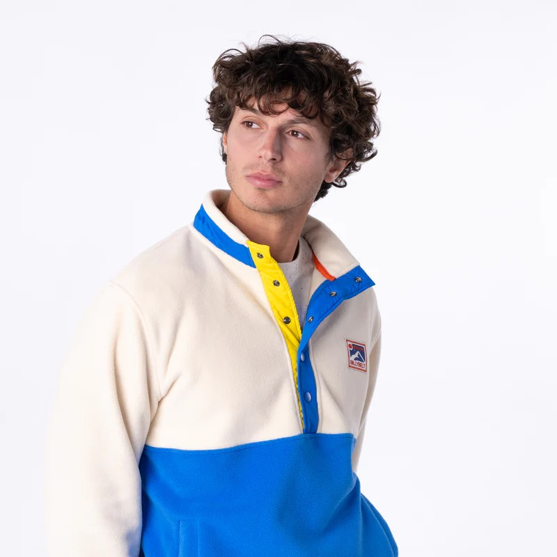 Sweat polaire - Blanc et bleu