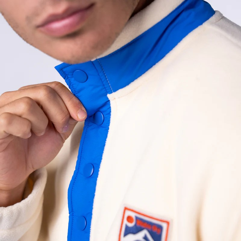 Sweat polaire - Blanc et bleu