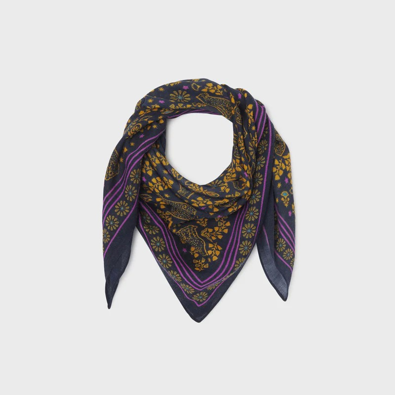 Foulard 100% laine Constance - Marine