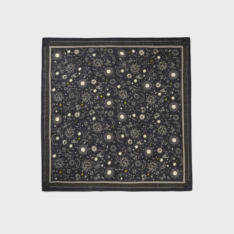 Foulard 100% laine Madeleine - Noir