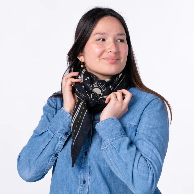 Foulard 100% laine Madeleine - Noir