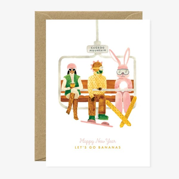 Carte de voeux Nouvelle année - Teleski