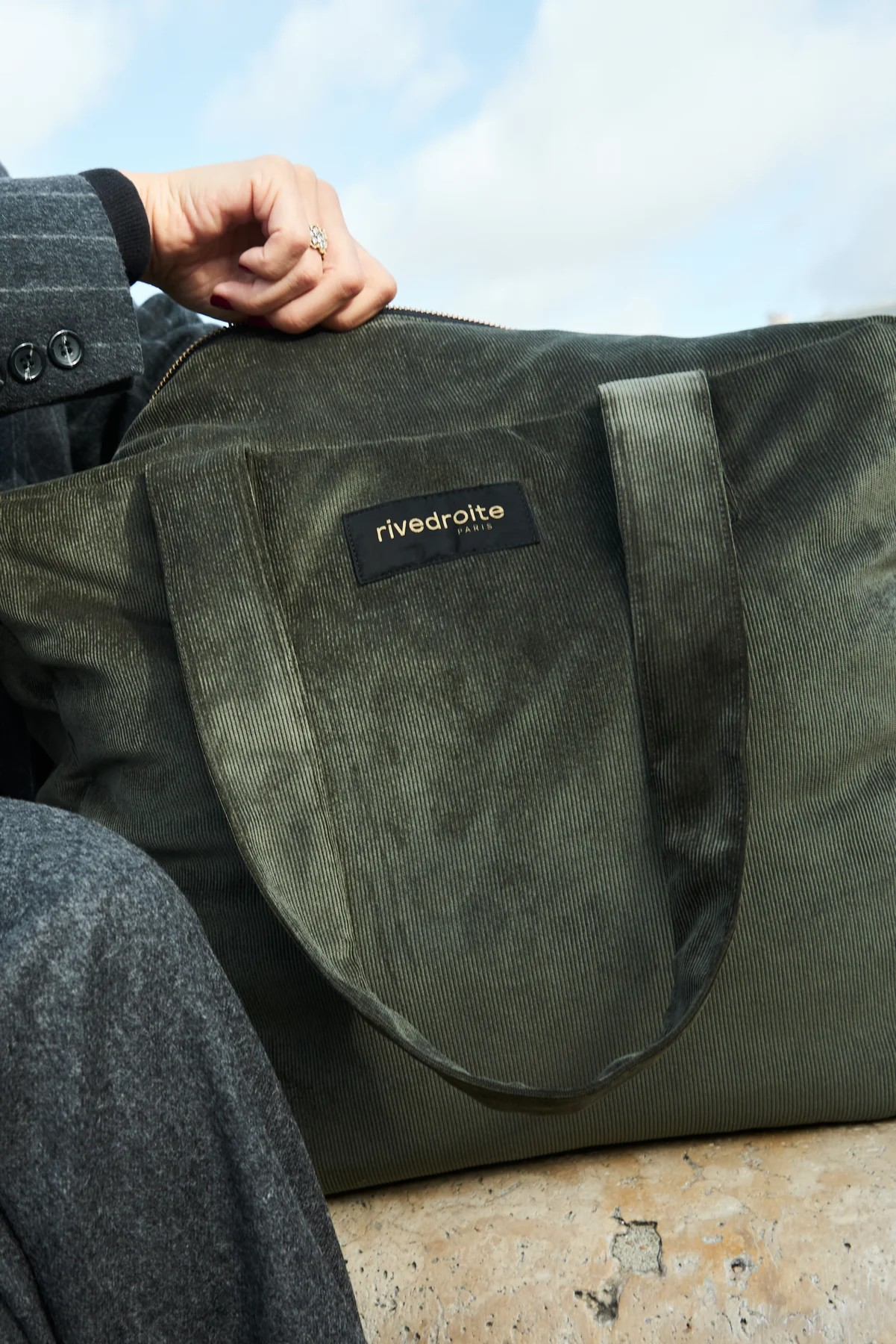 Célestins - Sac 24H - Velours côtelé upcyclé Kaki