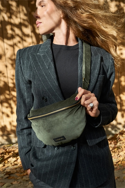 Custine - le sac banane - Velours côtelé upcyclé Kaki