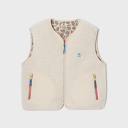 Veste sherpa femme zippée sans manches - Ivoire