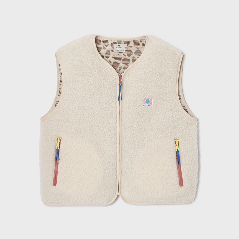 Veste sherpa femme zippée sans manches - Ivoire