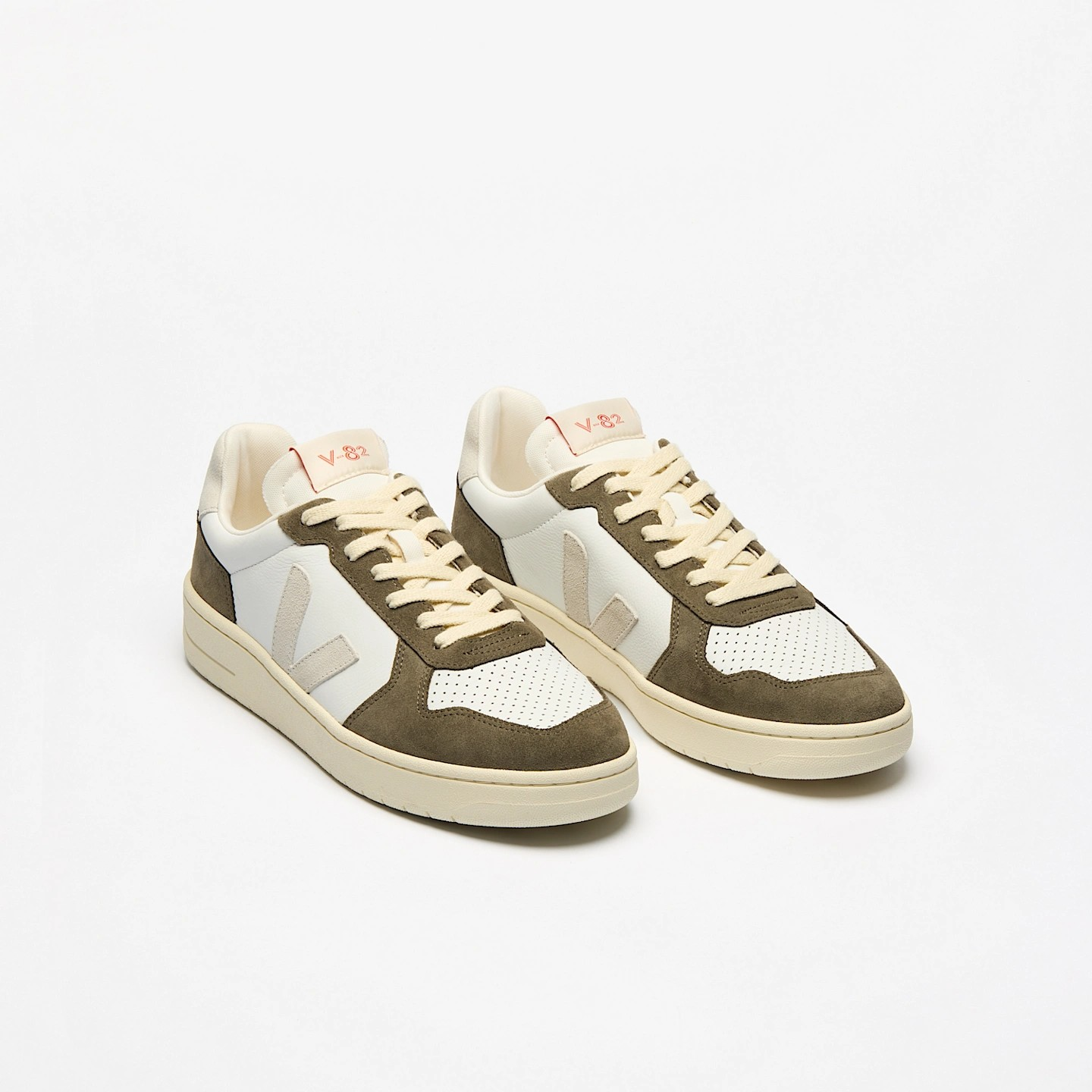V82 LEATHER WHITE NATURAL KAKI
