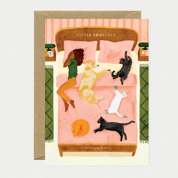 Carte de voeux - Happy pets - Dorure