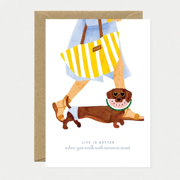 Carte de voeux - Summer dachshund