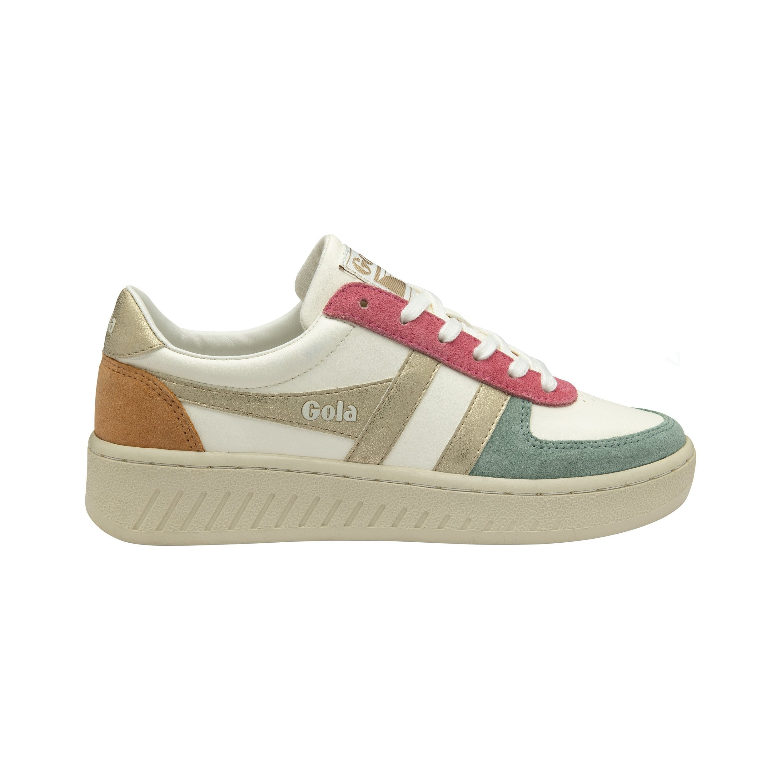 Grandslam Quadrant Trainer Off White/Green Mist/Gold/Salmon