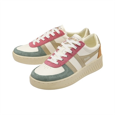 Grandslam Quadrant Trainer Off White/Green Mist/Gold/Salmon