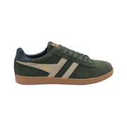 Equipe II Suede Trainer Dark Khaki/Bone/Navy