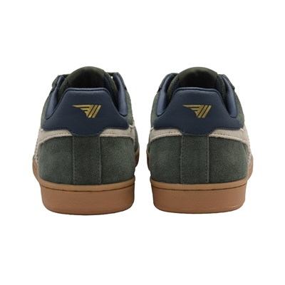 Equipe II Suede Trainer Dark Khaki/Bone/Navy
