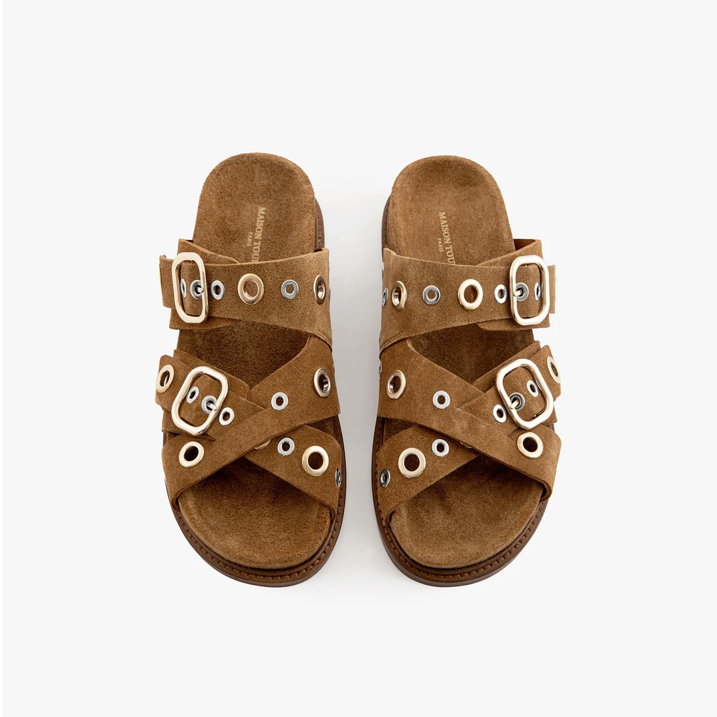 KARINE RIVETS - CUIR VELOURS CAMEL