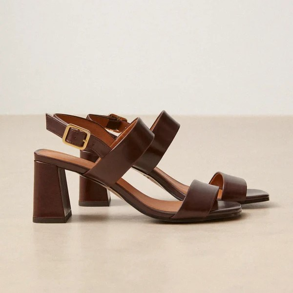 Sandales n°624 - Cuir - Marron chocolat