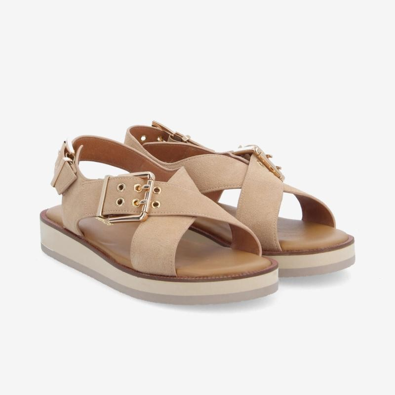 SIGUI CROSS SANDAL W LIGHT BEIGE